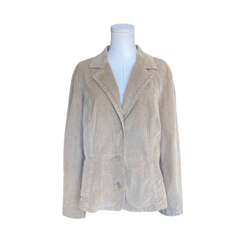 St. John's‎ Bay Wide Wale Corduroy Blazer Jacket XL NWT Khaki Tan Preppy Winter